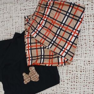 SHEIN Plaid Skirt and Black Top Set